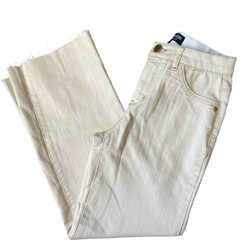 Mac & me Women's Cream Wide Leg Cropped Jeans Size 0